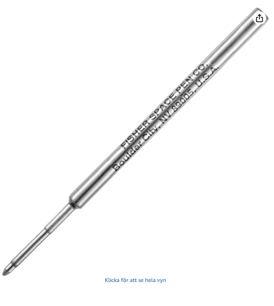 Patron Fisher Space Pen Svart fin spets | Trycksatt Patron