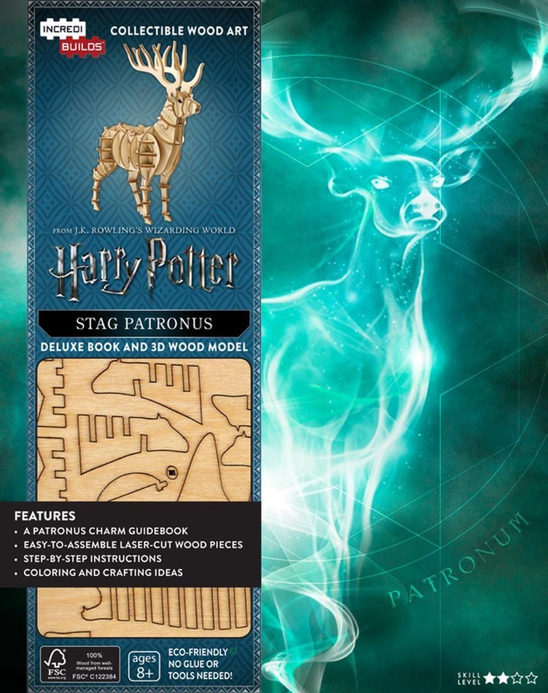 Harry Potter Stag Patronus Book and 3D Wood