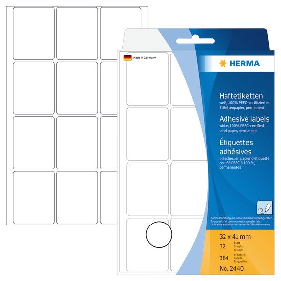 Etikett Herma manuelll 32x41mm 384fp