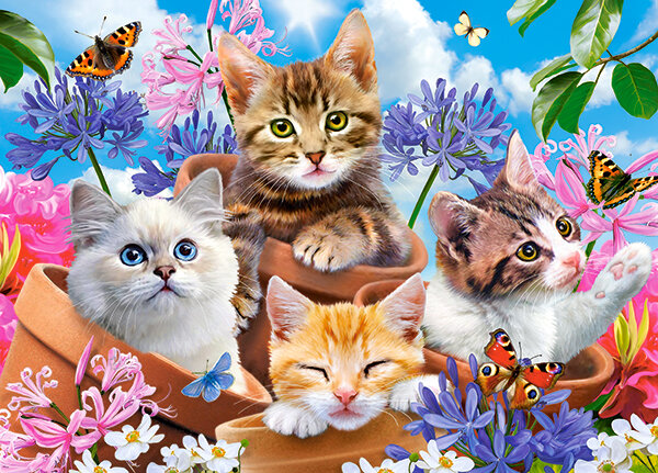 Pussel Kittens with Flowers 120 Bitar