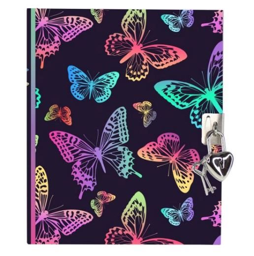 Dagbok med fjärilar lås