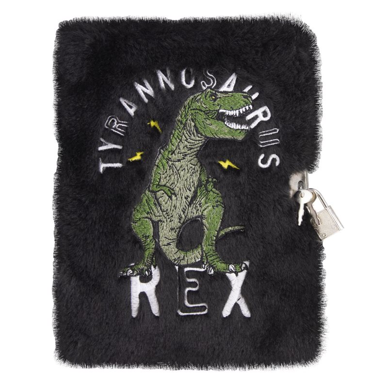 Dagbok Svart Plysh T-Rex