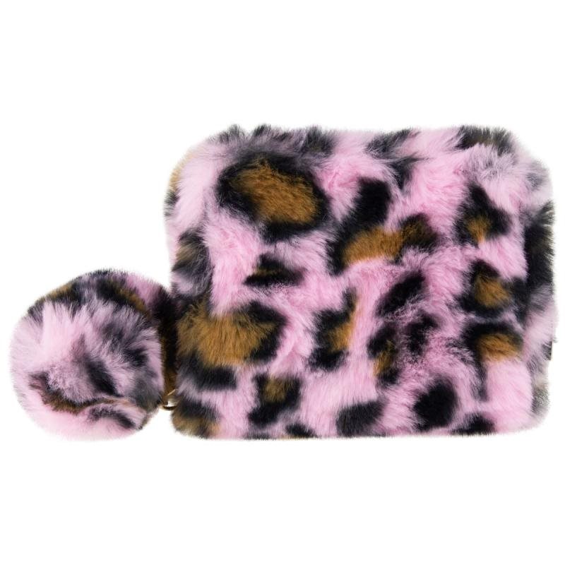 Plånbok Rosa Leopard Plush | Tinka Wallet