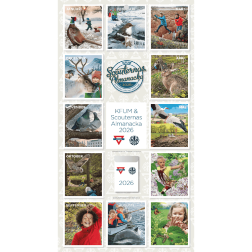 Väggkalender 2026 KFUM & Scouternas almanacka - Beställ på Bokis.se idag!