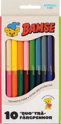 Pennor Bamse Träfärgpennor Duo - 10pack