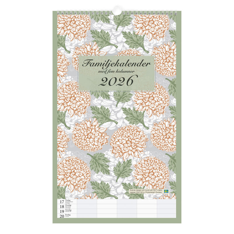 Väggkalender Familj 2026 Graphic romance
