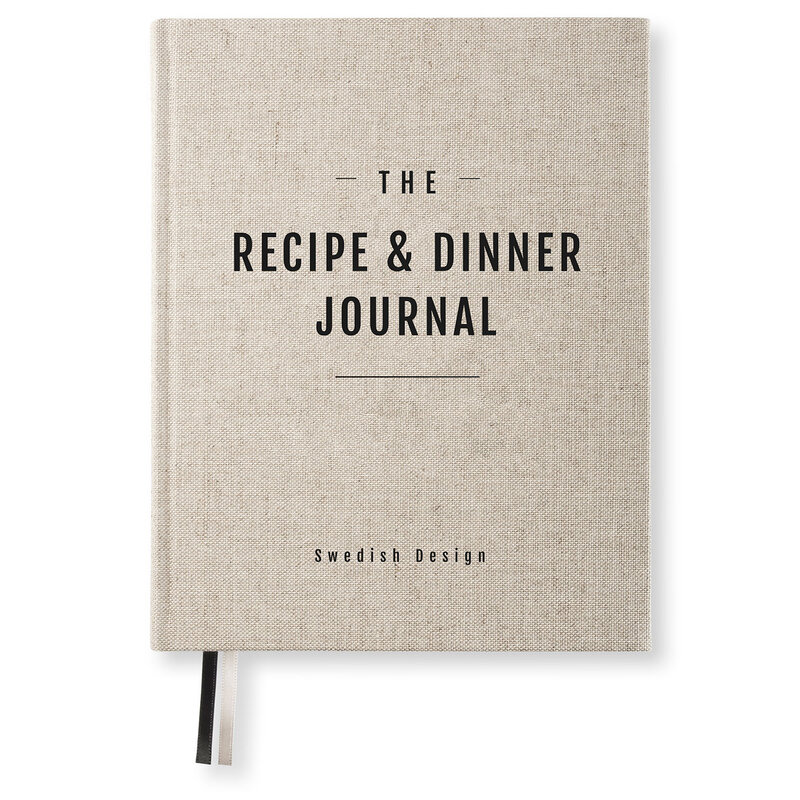 Receptbok - Recipe & Dinner journal, rough linen