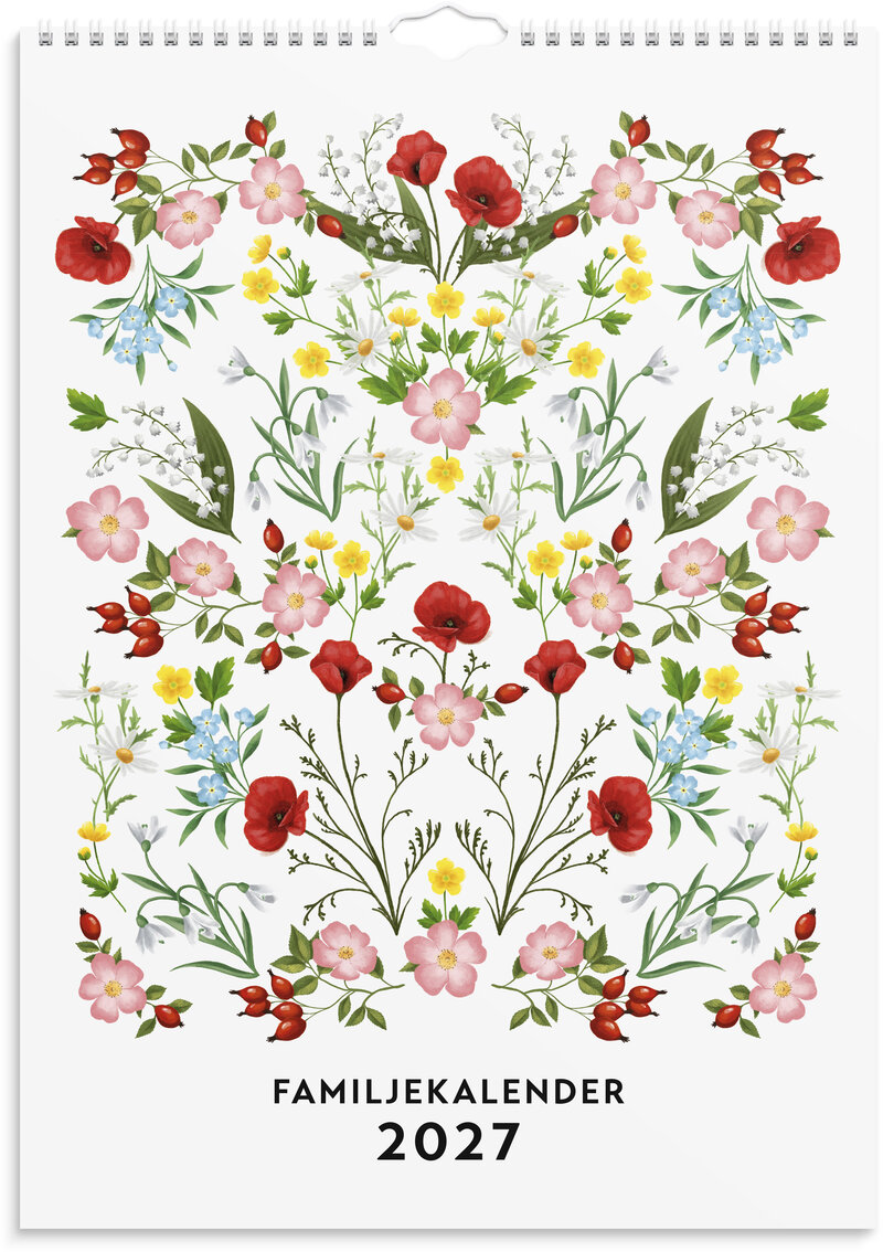 Familjekalender 2027 Illustrerad blomster