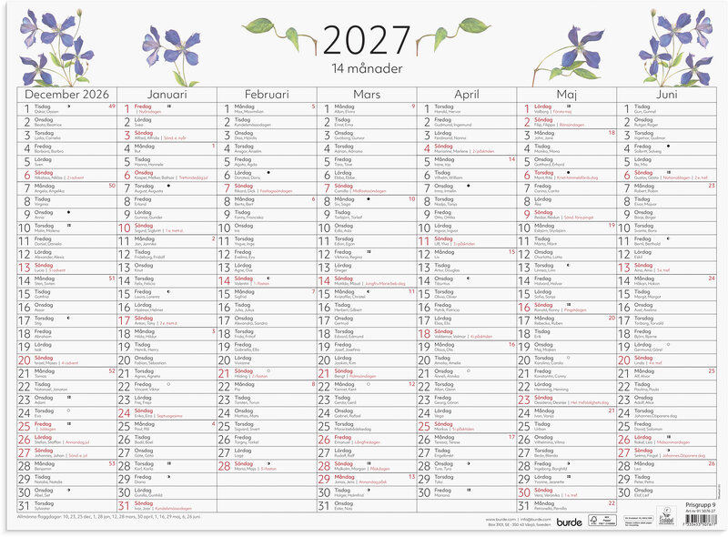 Väggblad 2027 14-månader