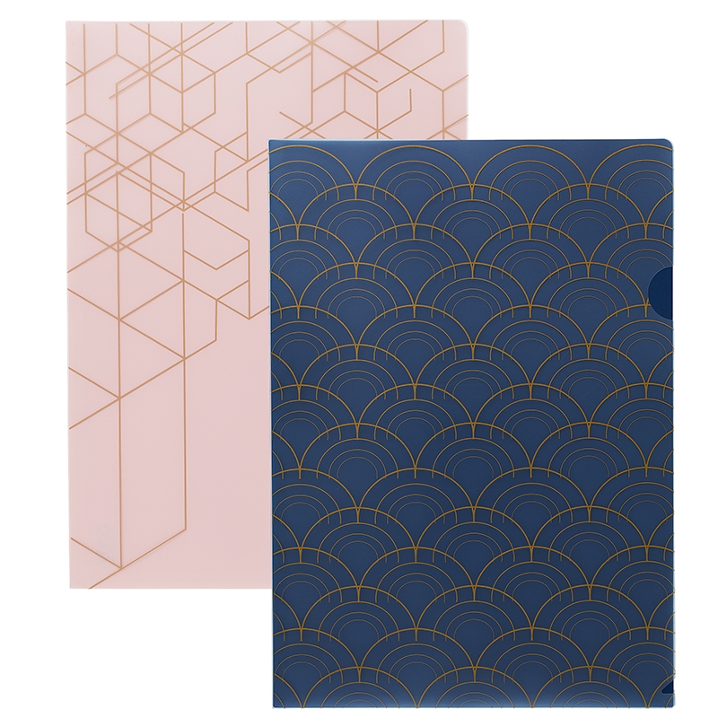 KOZO 2 x L Folder, Navy/Pink