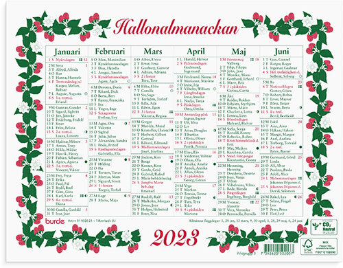 Väggkalender 2023 Lilla Hallonalmanackan