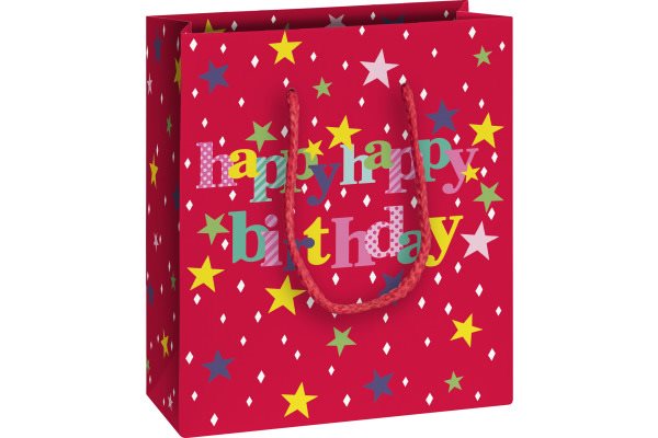 Presentpåse  - Happy Birthday - 18x21x8cm