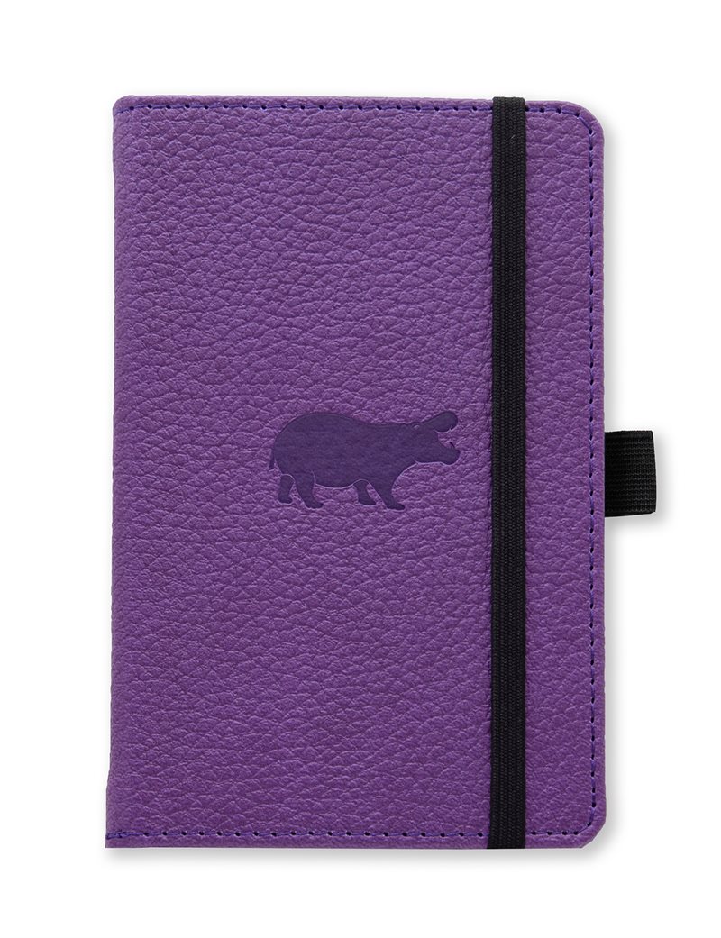 Dingbats* Wildlife A6 Pocket Purple Hippo Notebook - Plain