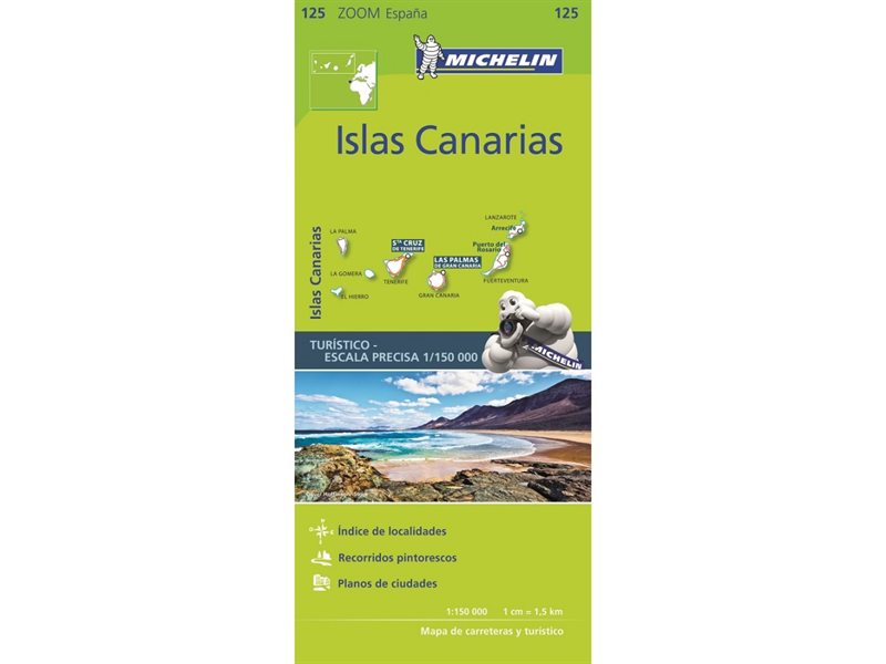 Kanarieöarna Michelin 125 delkarta Spanien : 1:150000