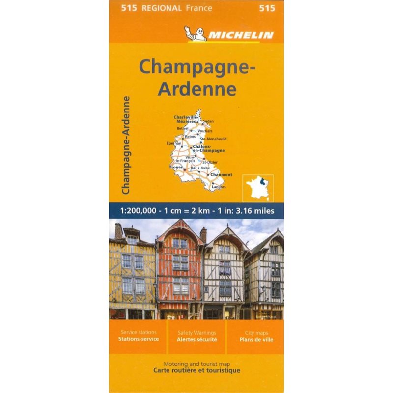 Karta Champagne Ardenne Michelin 515 karta : 1:200000