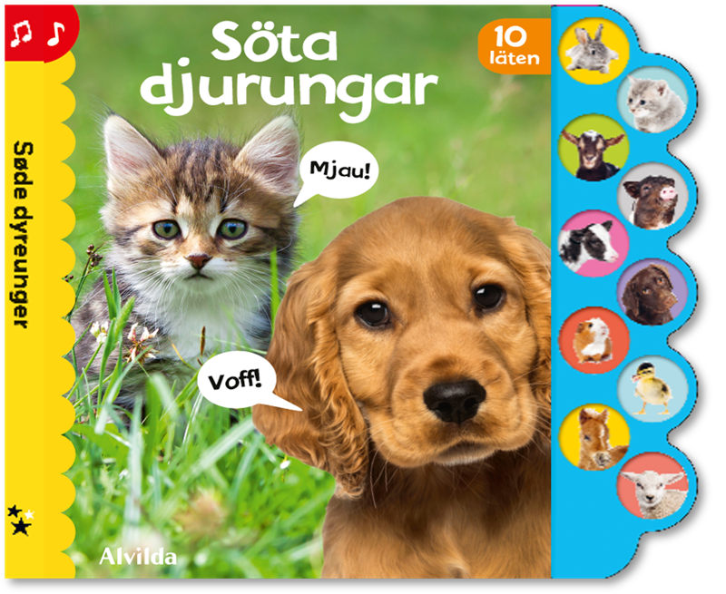 Söta djurungar. Ljudbok med 10 ljud