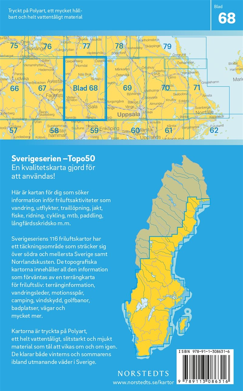 68 Sala Sverigeserien Topo50 : Skala 1:50 000