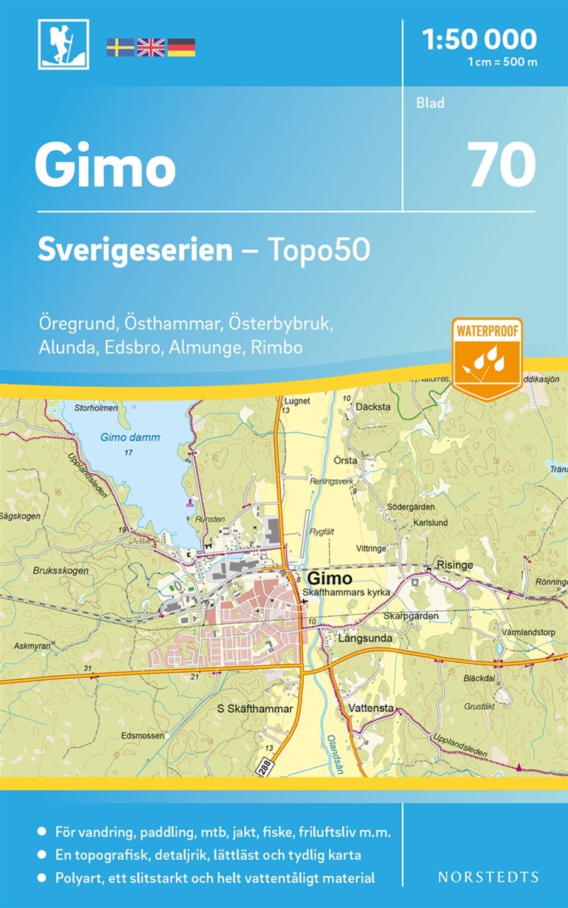 70 Gimo Sverigeserien Topo50 : Skala 1:50 000