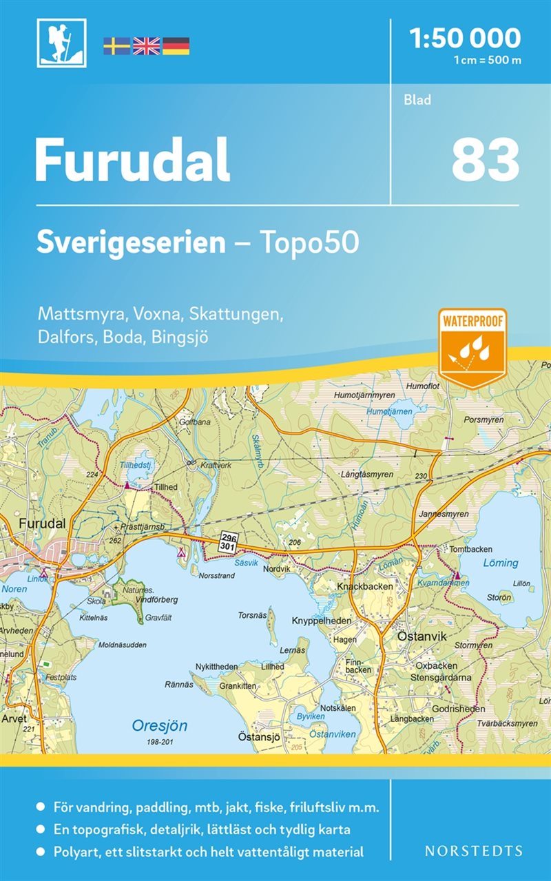 83 Furudal Sverigeserien Topo50 : Skala 1:50 000