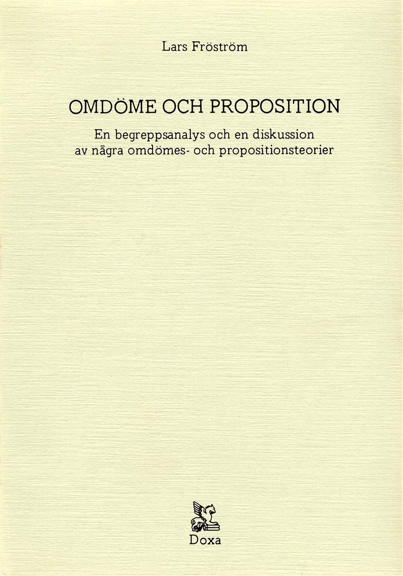 Omdöme och proposition - En begreppsanalys och en diskussion av några omdöm