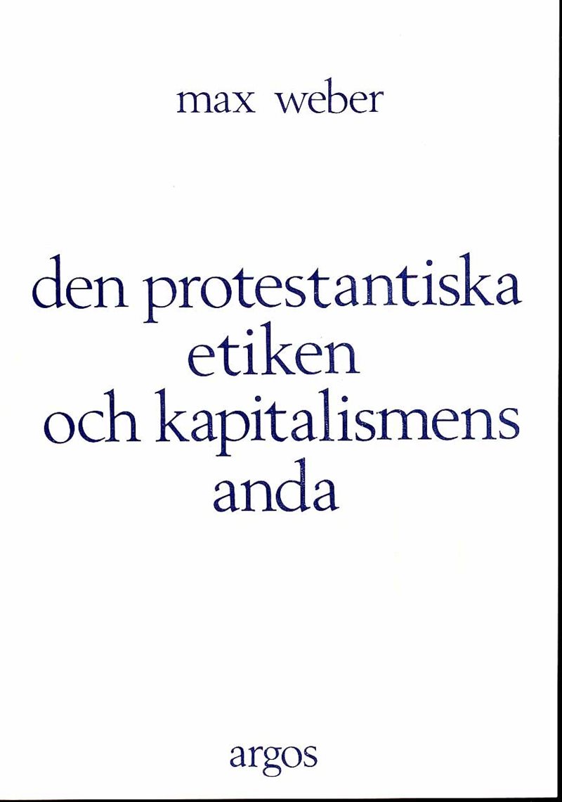 Den protestantiska etiken och kapitalismens anda