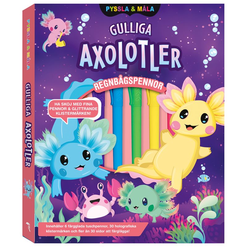 Pyssla och måla: Gulliga axolotler