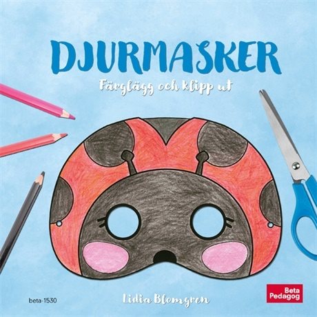 Djurmasker - Färglägg och klipp ut