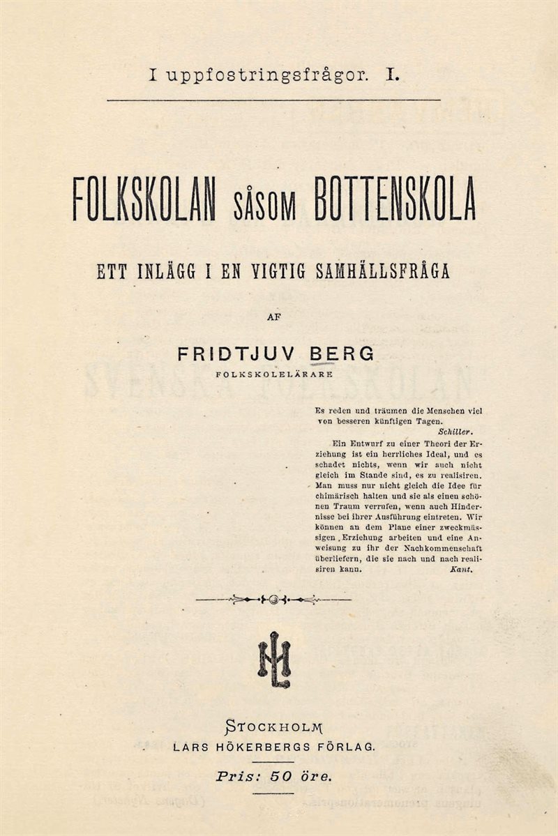 Folkskolan såsom bottenskola