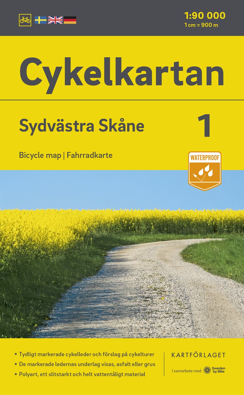 Cykelkartan Blad 1 Sydvästra Skåne 2023-2025