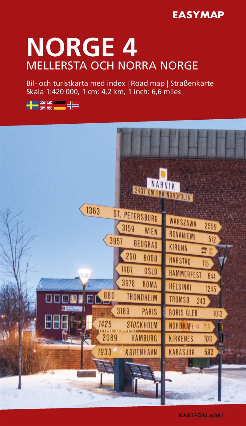 Mellersta och N. Norge 4 EasyMap, 1:420 000