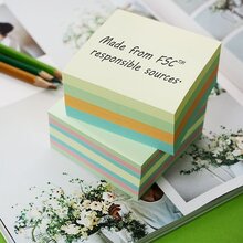 Miljö Notiskub 400 blad 76x76mm Sorterad 4 Färger Grön|Rosa|Blå|Gul