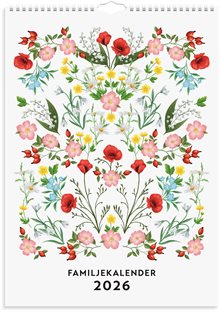 Familjekalender 2026 Illustrerad blomster