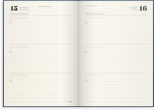 3-årsdagbok mörkblå linnetextil