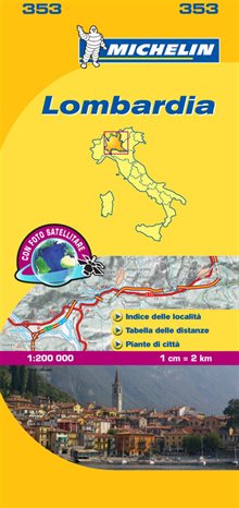 Lombardia Michelin 353 delkarta Italien : 1:200000