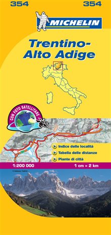Trentino Alto Adige Michelin 354 delkarta Italien : 1:200000