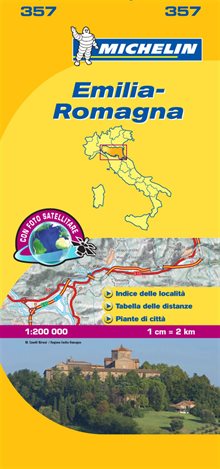 Emilia Romagna Michelin 357 delkarta Italien : 1:200000
