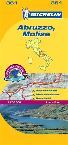 Abruzzo Molise Michelin 361 delkarta Italien : 1:200000