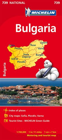 Bulgarien Michelin 739 karta : 1:700000
