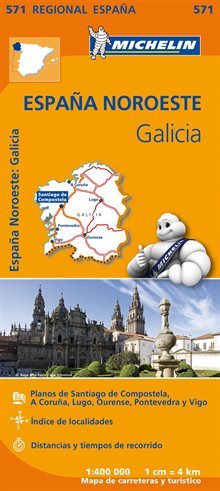 Galicia Michelin 571 delkarta Spanien : 1:400000