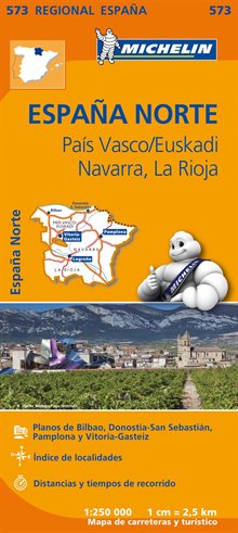 Pais Vasco Navarra  La Rioja Michelin 573 delkarta : 1:250000
