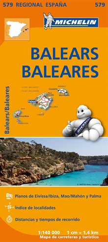 Balearerna Michelin 579 delkarta Spanien : 1:140000