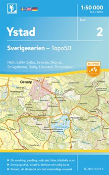 2 Ystad Sverigeserien Topo50 : Skala 1:50 000