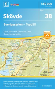 38 Skövde Sverigeserien Topo50 : Skala 1:50 000