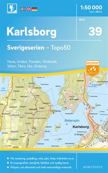 39 Karlsborg Sverigeserien Topo50 : Skala 1:50 000