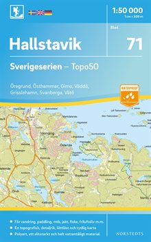 71 Hallstavik Sverigeserien Topo50 : Skala 1:50 000