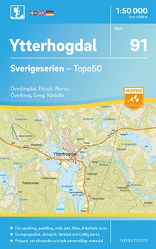 91 Ytterhogdal Sverigeserien Topo50 : Skala 1:50 000