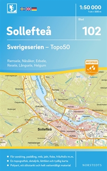 102 Sollefteå Sverigeserien Topo50 : Skala 1:50 000