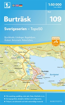 109 Burträsk Sverigeserien Topo50 : Skala 1:50 000